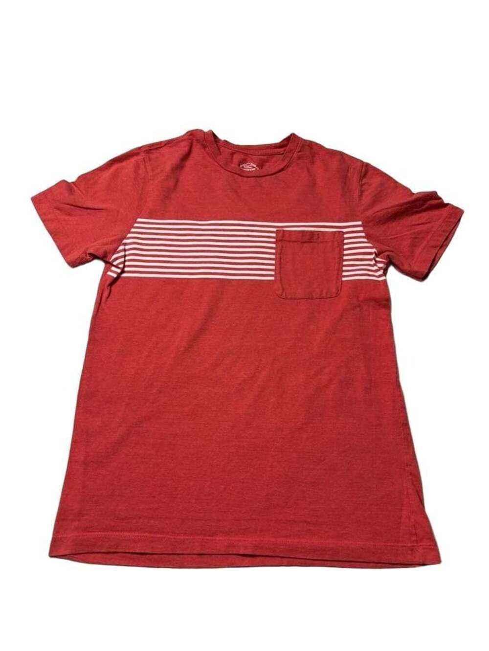 St. John's Bay Red Striped Chest Pocket Short Sleeve T-Shirt